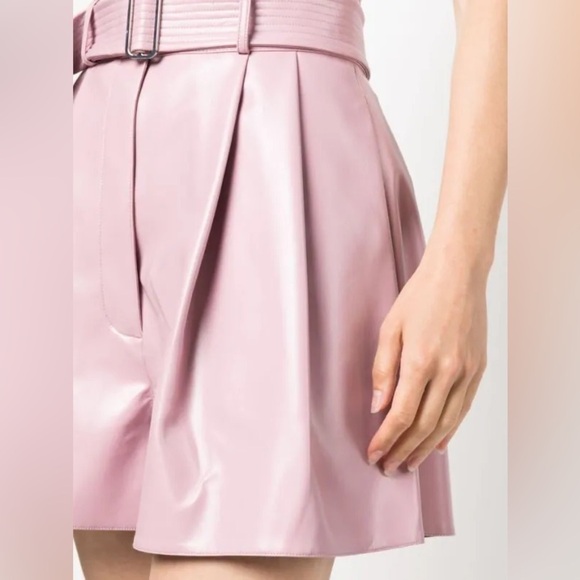 Alex Perry High Waisted Belted Shorts Pink - Picture 2 of 7